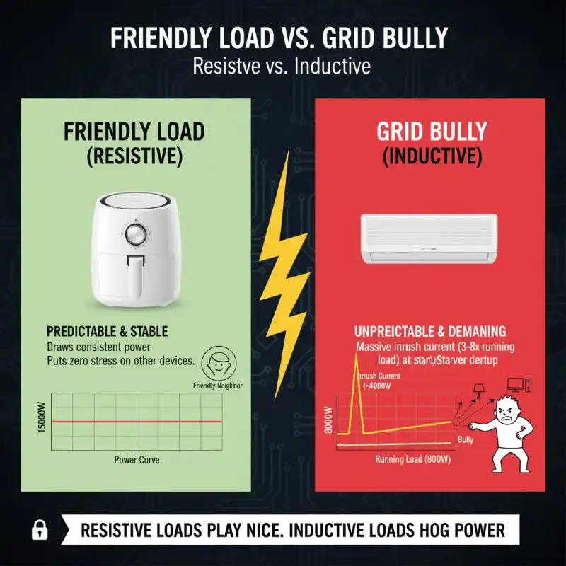 Friendly Load vs. Grid Bully: Resistive vs. Inductive
